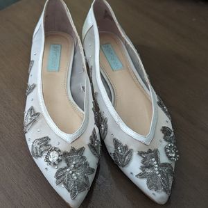 Betsey Johnson jeweled wedding flats